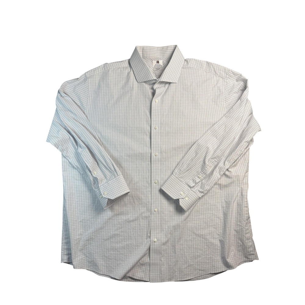 Sartorial Inc Shirt Mens 18-36 Blue Gray Check The‎ Fitted Dress Long Sleeve